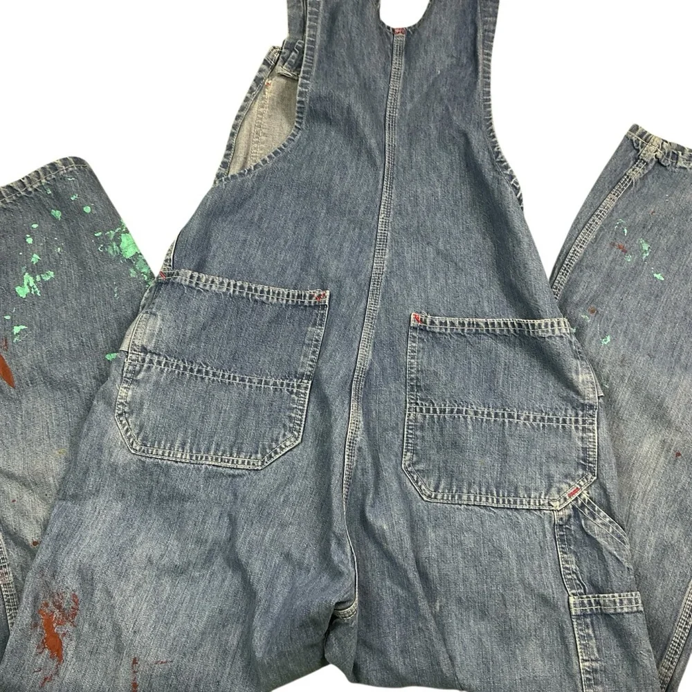 Vintage Big Mac 70s denim bib overalls USA made waist 31/32, 27 in inseam
